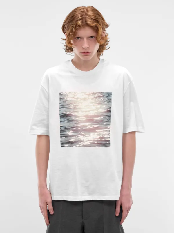 White Relaxed Graphic Tee (J21GC0199-J20362-992-OFF-WHITE) made by Jil Sander