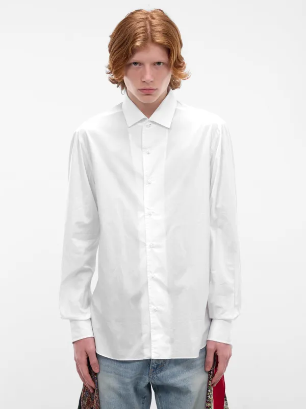 White Button-Up Shirt (WQ-B015-S26-WHITE) made by Junya Watanabe