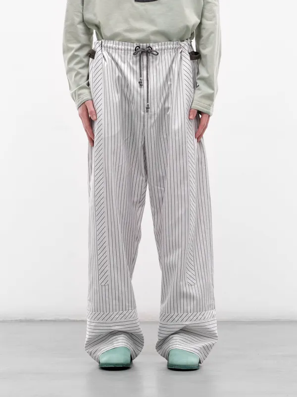 Diagonal Striped Kyan Trousers (KKSS26T06-22-KHAKI-BEIGE) made by Kiko Kostadinov