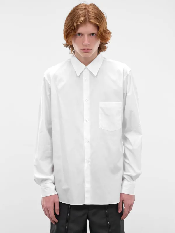 White Button-Up Shirt (PZ-B003-PER-WHITE) made by Comme des Garcons