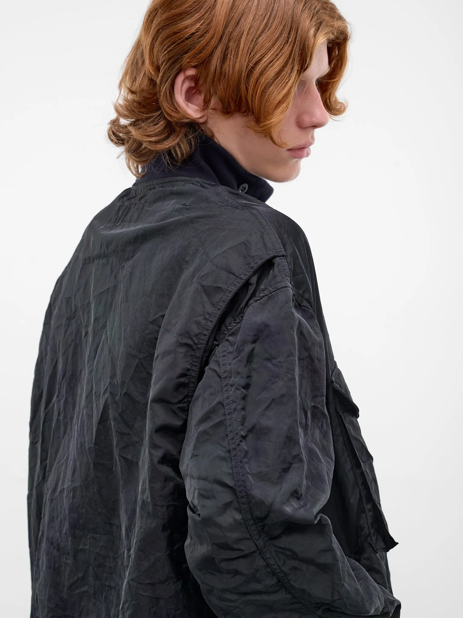 Navy Cargo Bomber Jacket (HQ-J030-S26-NAVY) sold by lorenzo product image thumbnail 5