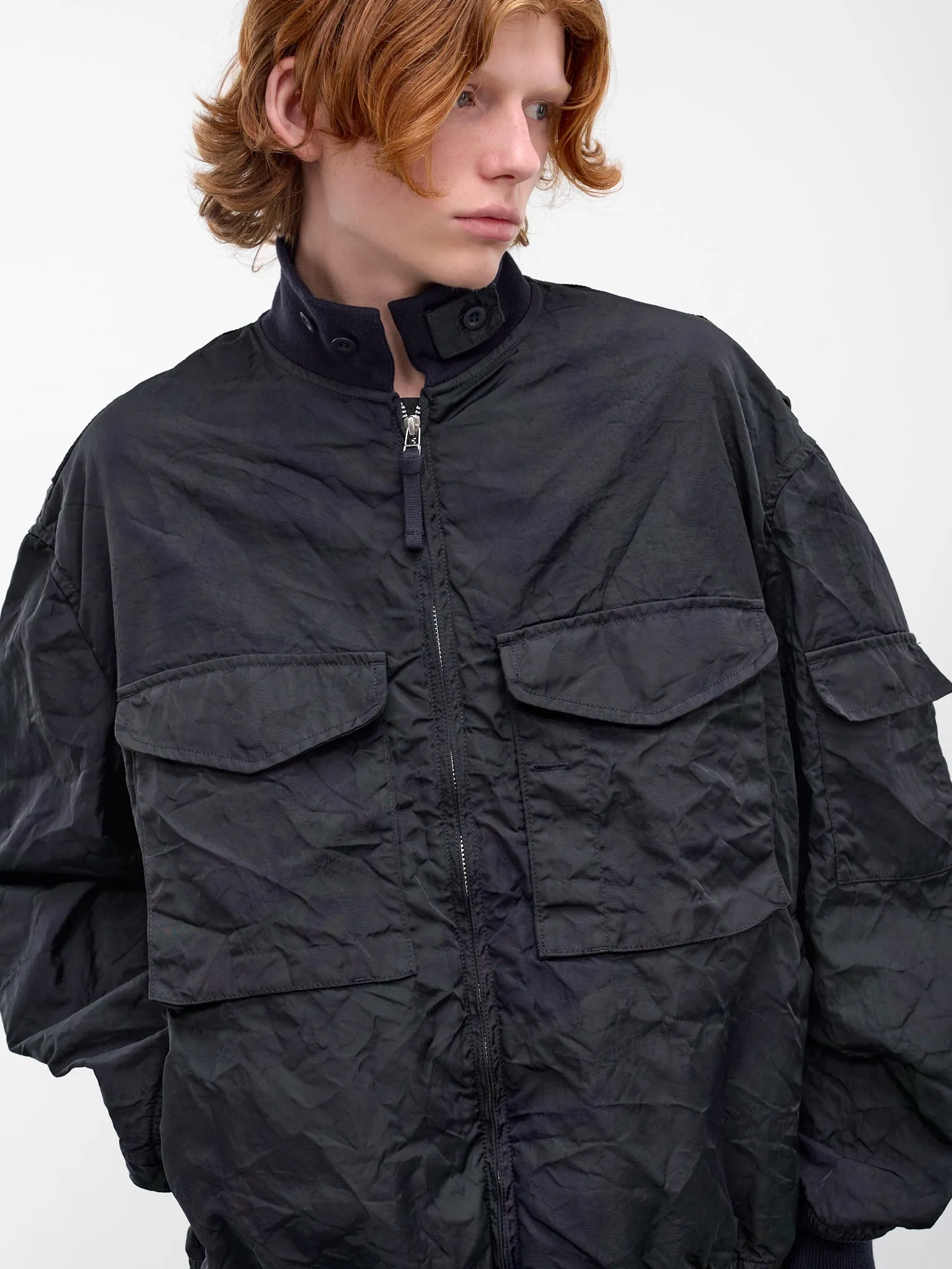 Navy Cargo Bomber Jacket (HQ-J030-S26-NAVY) sold by lorenzo product image thumbnail 4