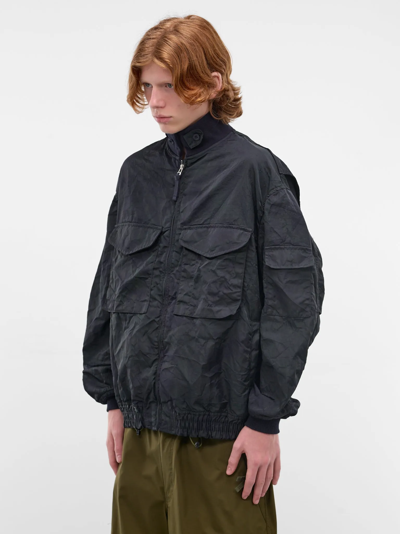 Navy Cargo Bomber Jacket (HQ-J030-S26-NAVY) sold by lorenzo product image thumbnail 2