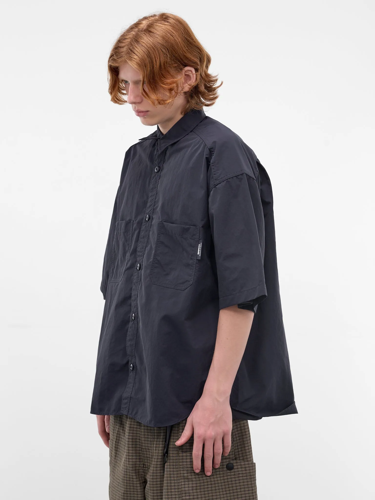 Navy Oversized Boxy Shirt (HQ-B021-S26-NAVY) sold by lorenzo product image thumbnail 2