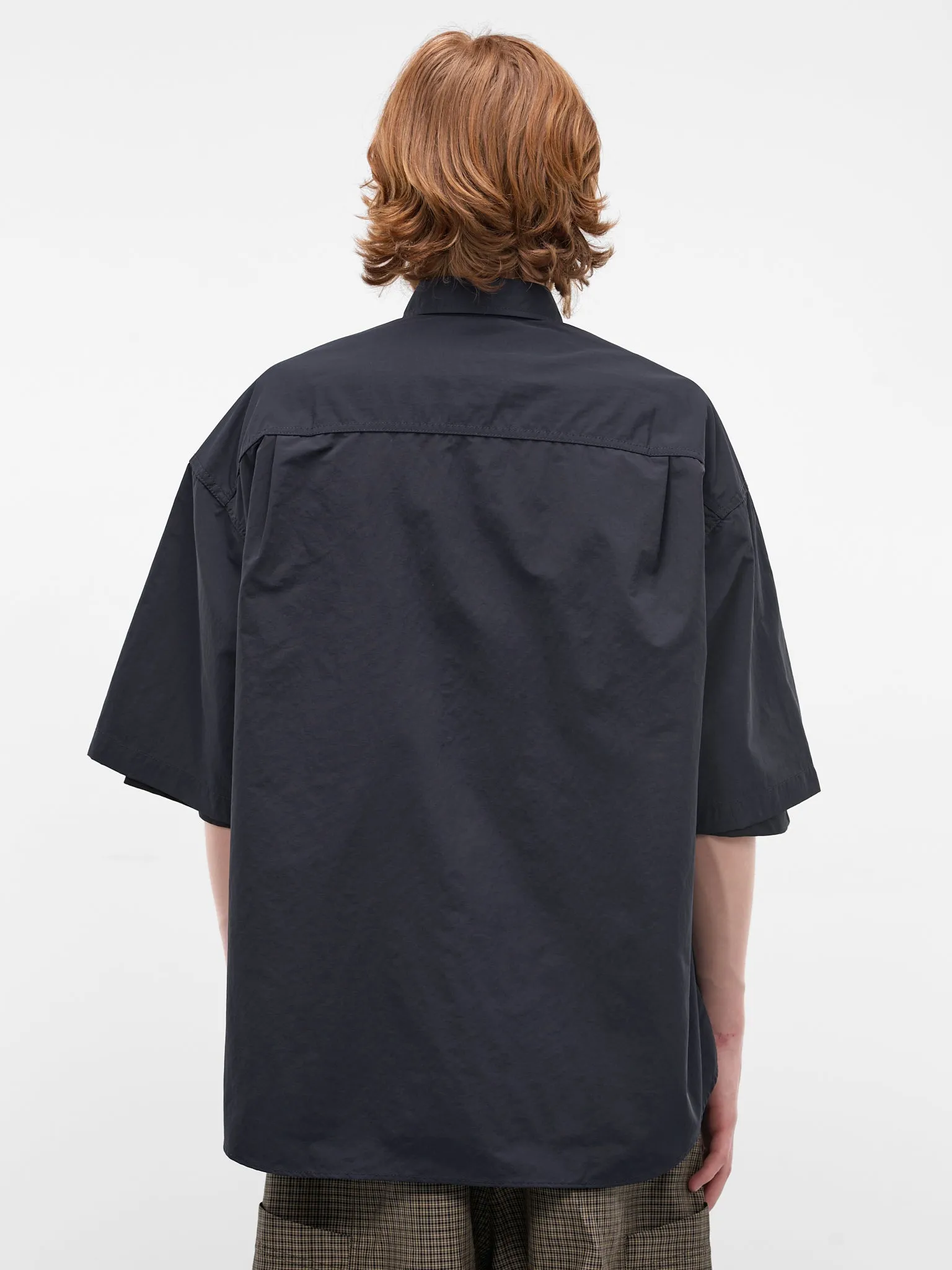 Navy Oversized Boxy Shirt (HQ-B021-S26-NAVY) sold by lorenzo product image thumbnail 3