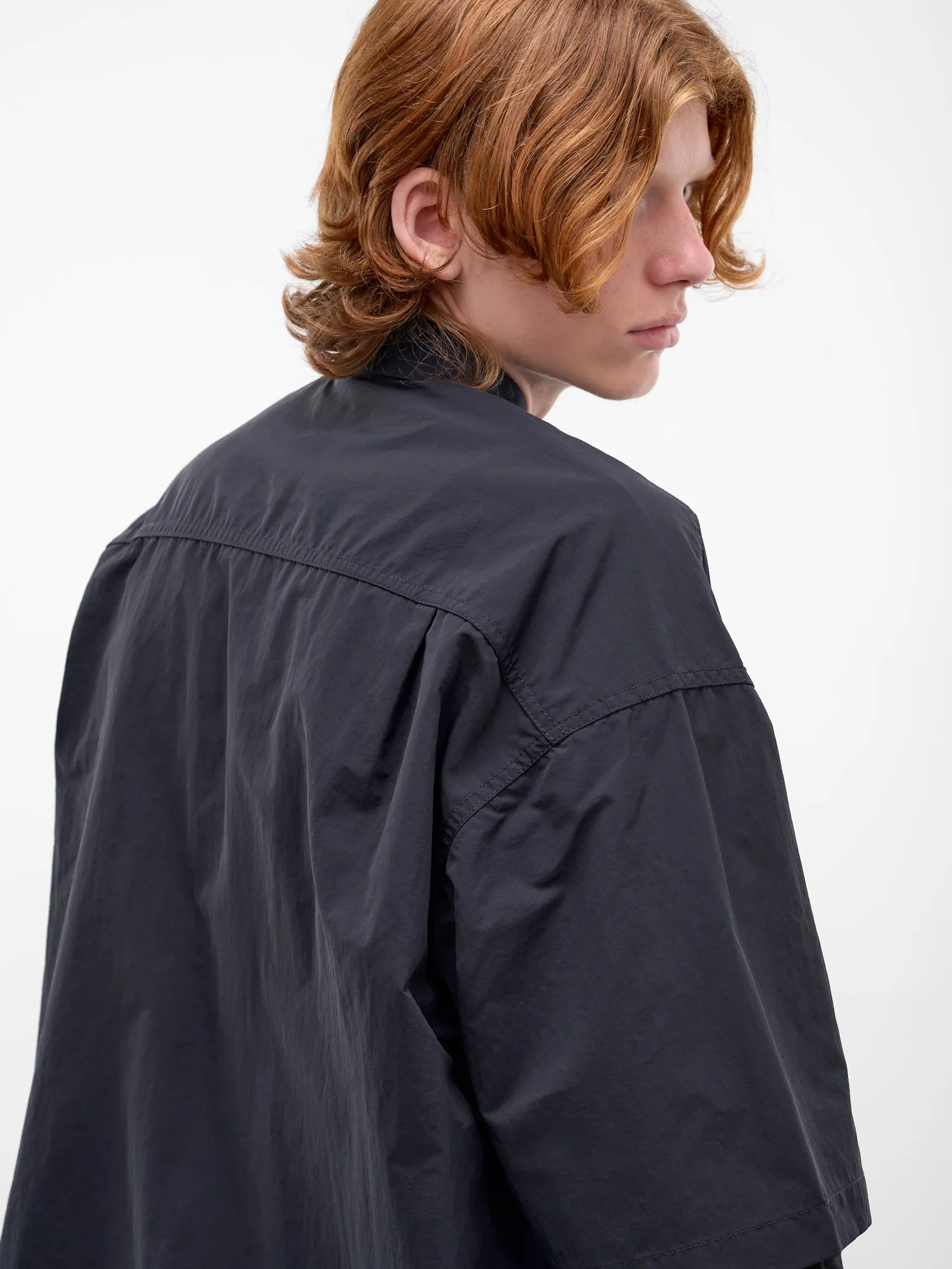 Navy Oversized Boxy Shirt (HQ-B021-S26-NAVY) sold by lorenzo product image thumbnail 4