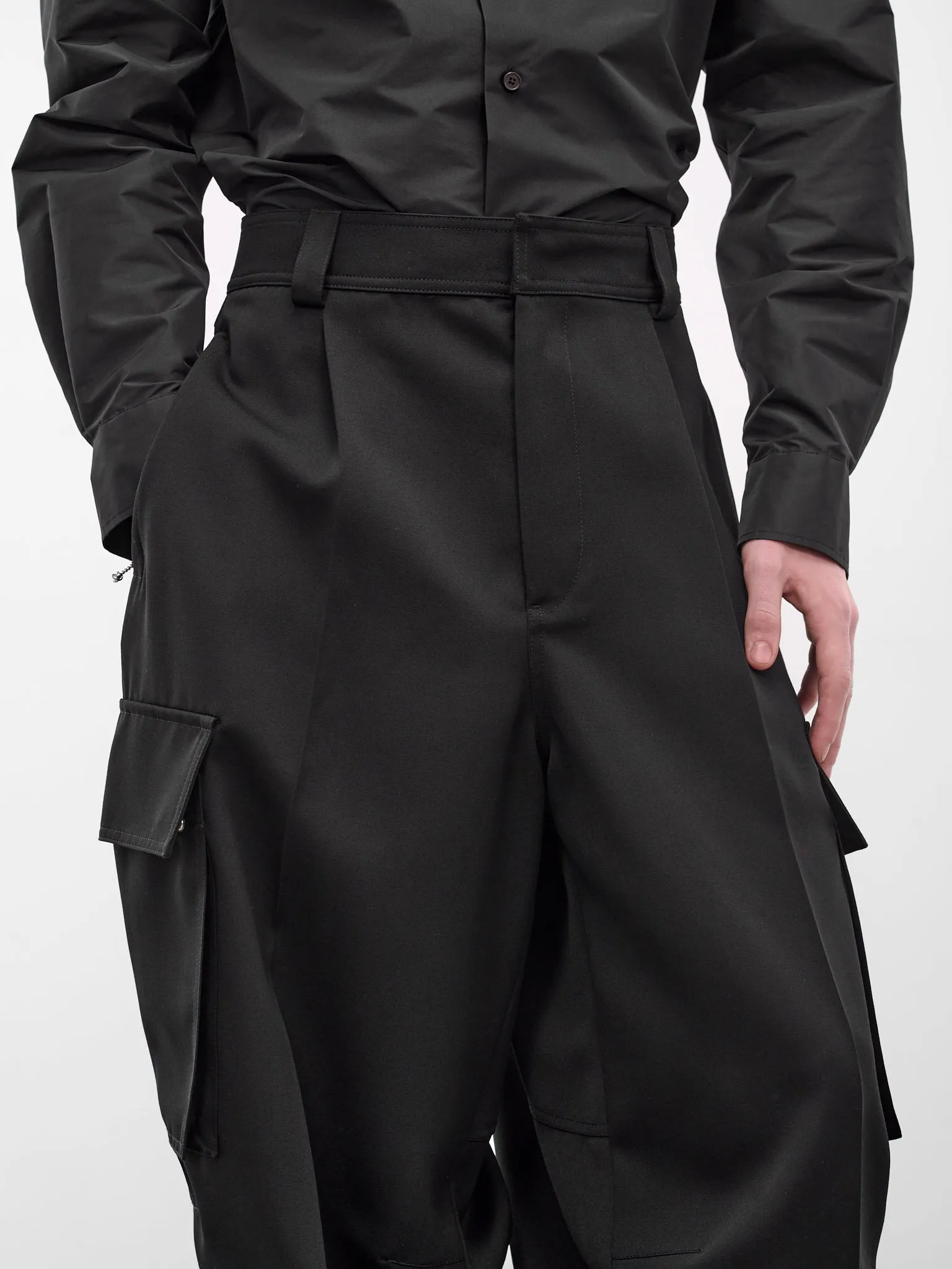 Black Cargo Pants (868888V6DH00-1010-BOUBLE-BLACK) sold by lorenzo product image thumbnail 4