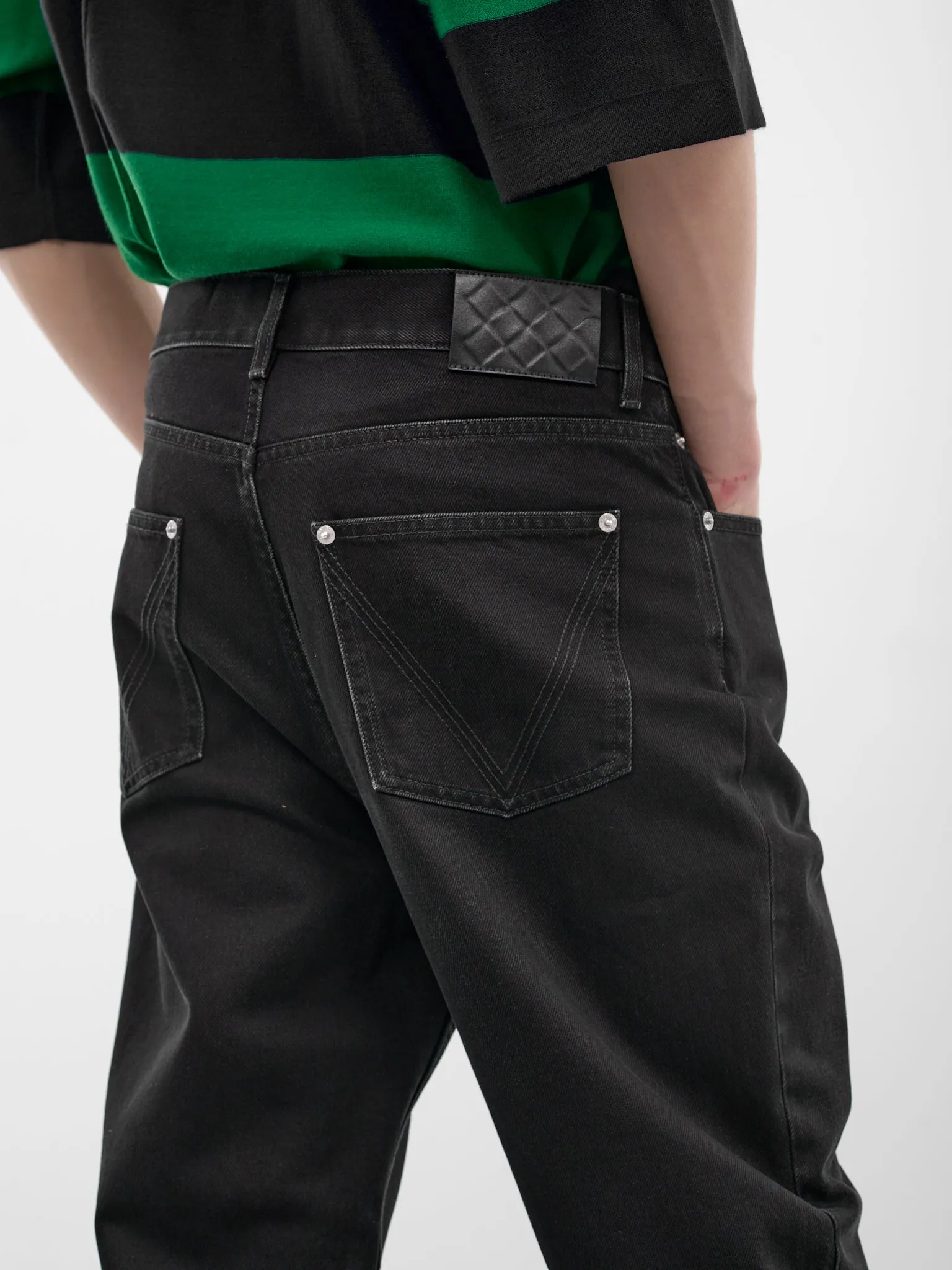 Black Denim Wide Leg Jeans (861558V6900-1000-BLACK-DENIM) sold by lorenzo product image thumbnail 5