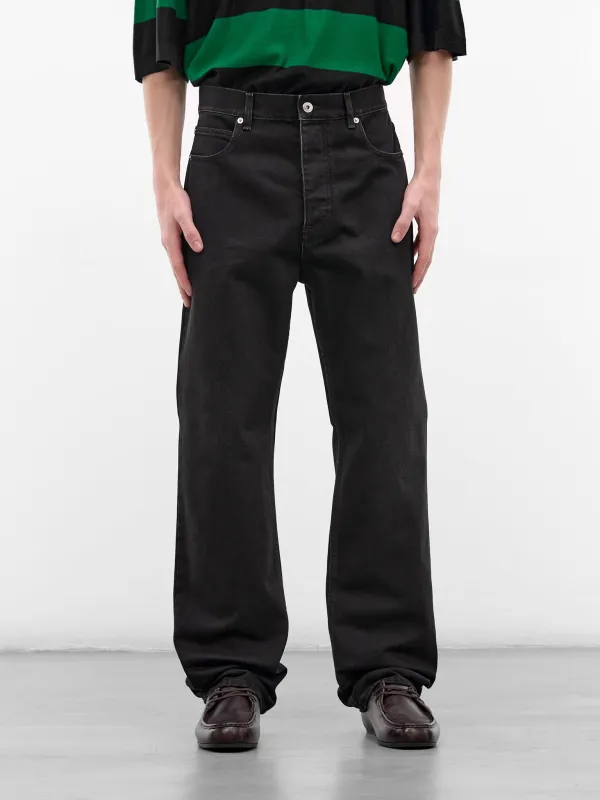 Black Denim Wide Leg Jeans (861558V6900-1000-BLACK-DENIM) made by Bottega Veneta