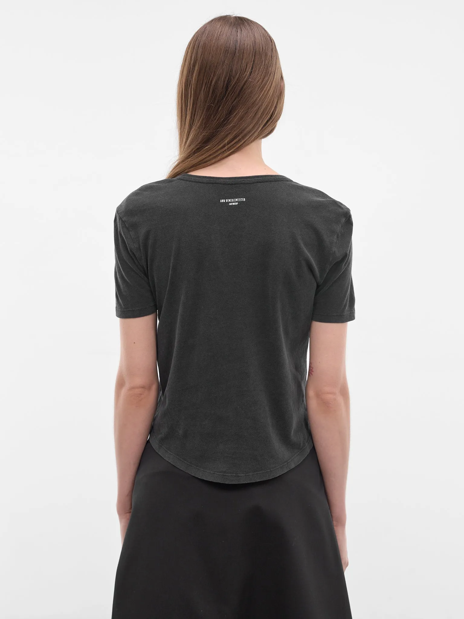 Floor Black Flocked Micro Tee (B0013923-FA740-FADED-BLACK) sold by lorenzo product image thumbnail 3