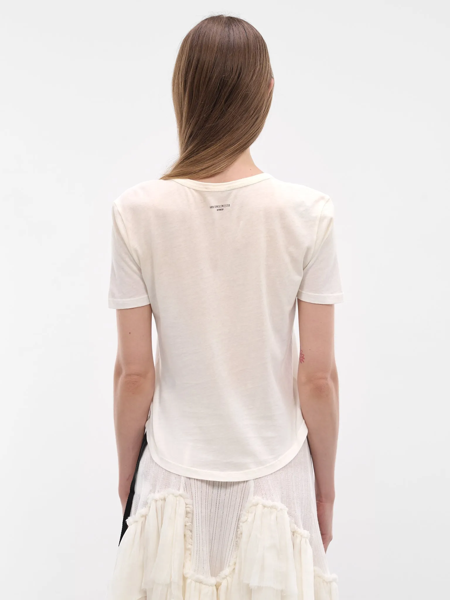 Floor White Flocked Micro Tee (B0013923-FA740-CHALK) sold by lorenzo product image thumbnail 3