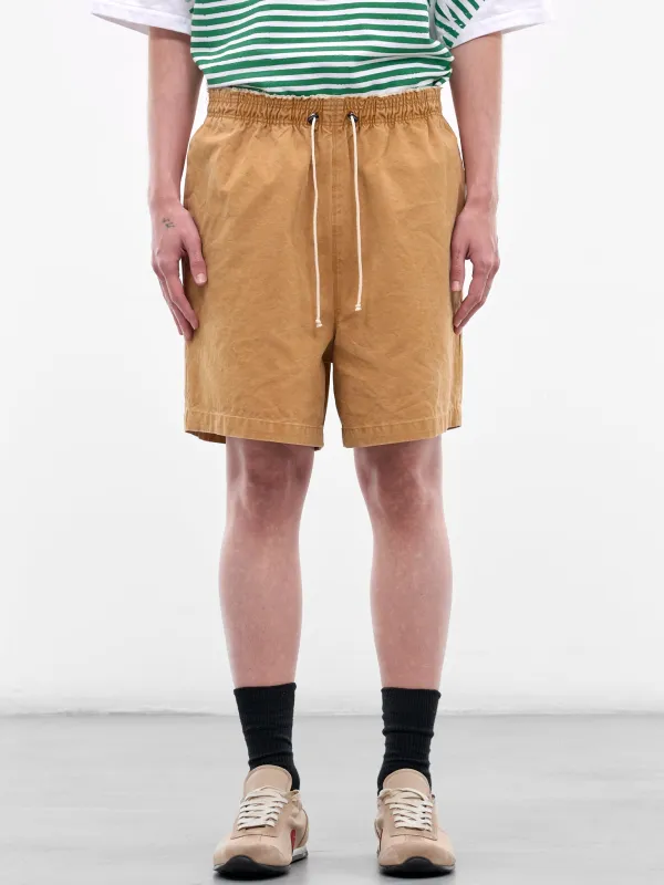 Sand Drawstring Knee Shorts (CF-21-13-01-SAND-VINTAGE-WASH) made by Camiel Fortgens