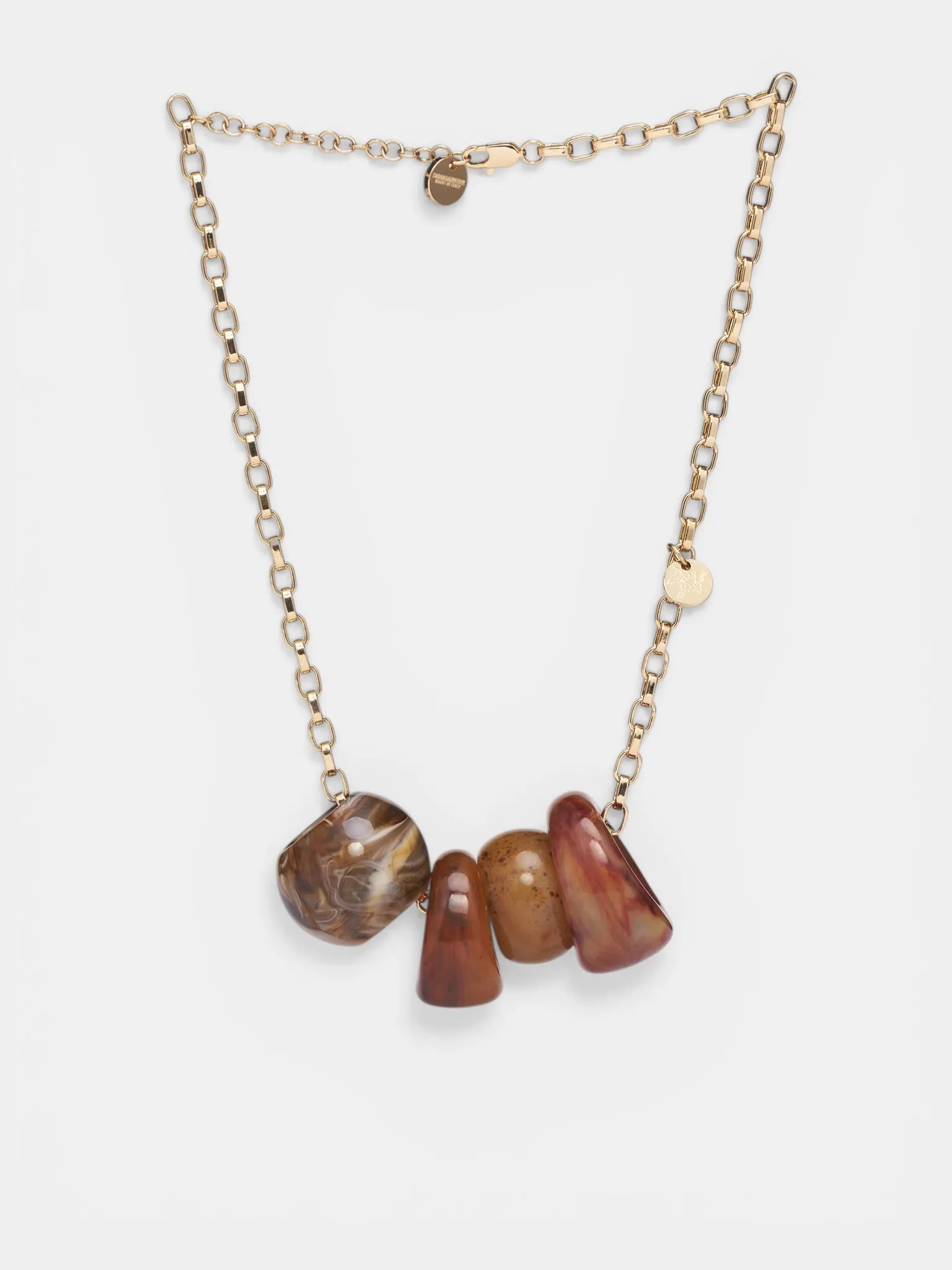 Stone Pendant Chain Necklace (ANW0015-34303746-MIX-AMBRA) sold by lorenzo