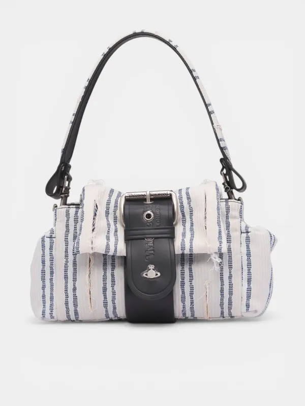 Denim Stripe Hazel Treasure Bag (4602000PW-W01F3-DENIM-STRIPE) made by Vivienne Westwood
