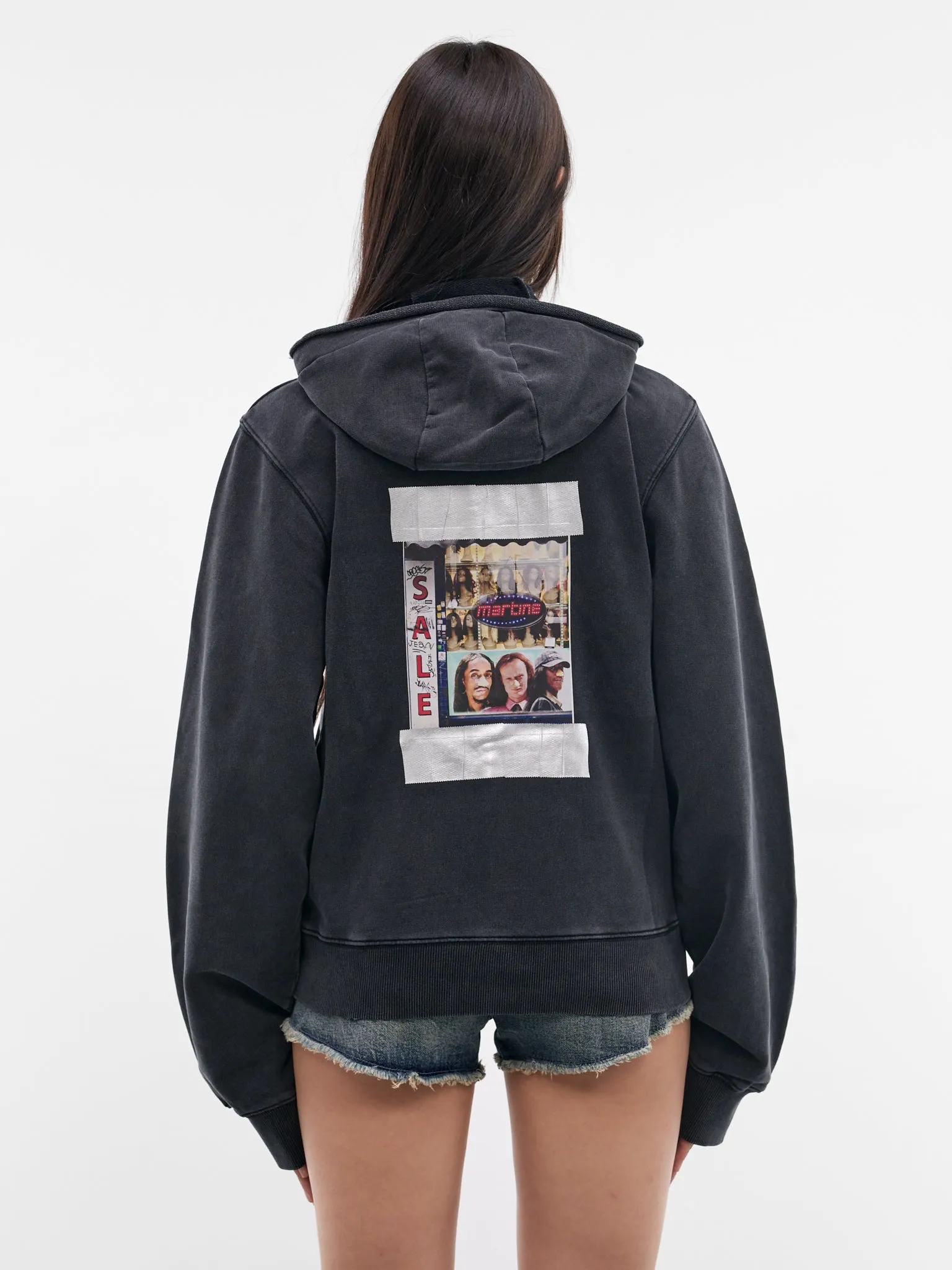 Black Layered Collar Zip Hoodie (682JS02002-BLACK) sold by lorenzo product image thumbnail 3