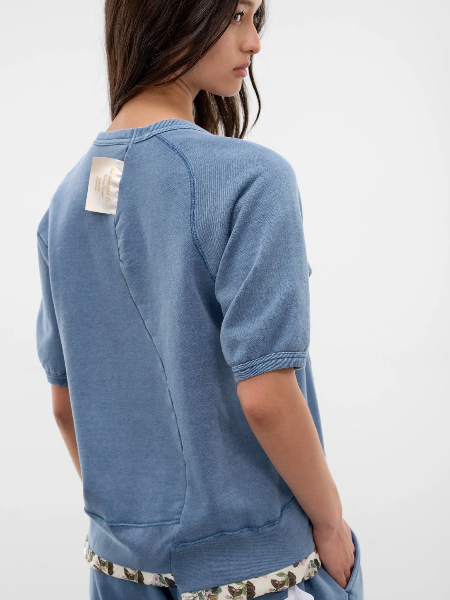 Blue Asymmetric Paneled Sweatshirt (UC1F1810-LIGHT-BLUE) sold by lorenzo product image thumbnail 5