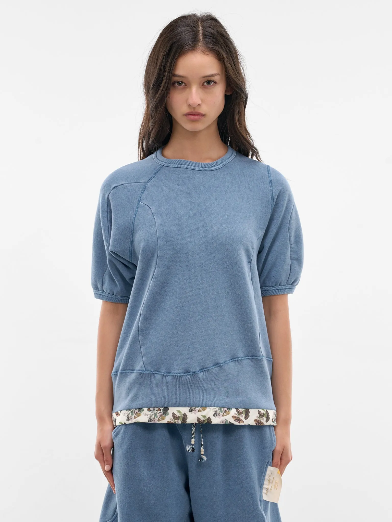 Blue Asymmetric Paneled Sweatshirt (UC1F1810-LIGHT-BLUE) sold by lorenzo