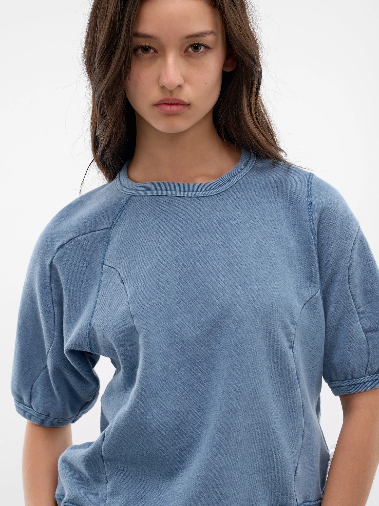 Blue Asymmetric Paneled Sweatshirt (UC1F1810-LIGHT-BLUE) sold by lorenzo product image thumbnail 4