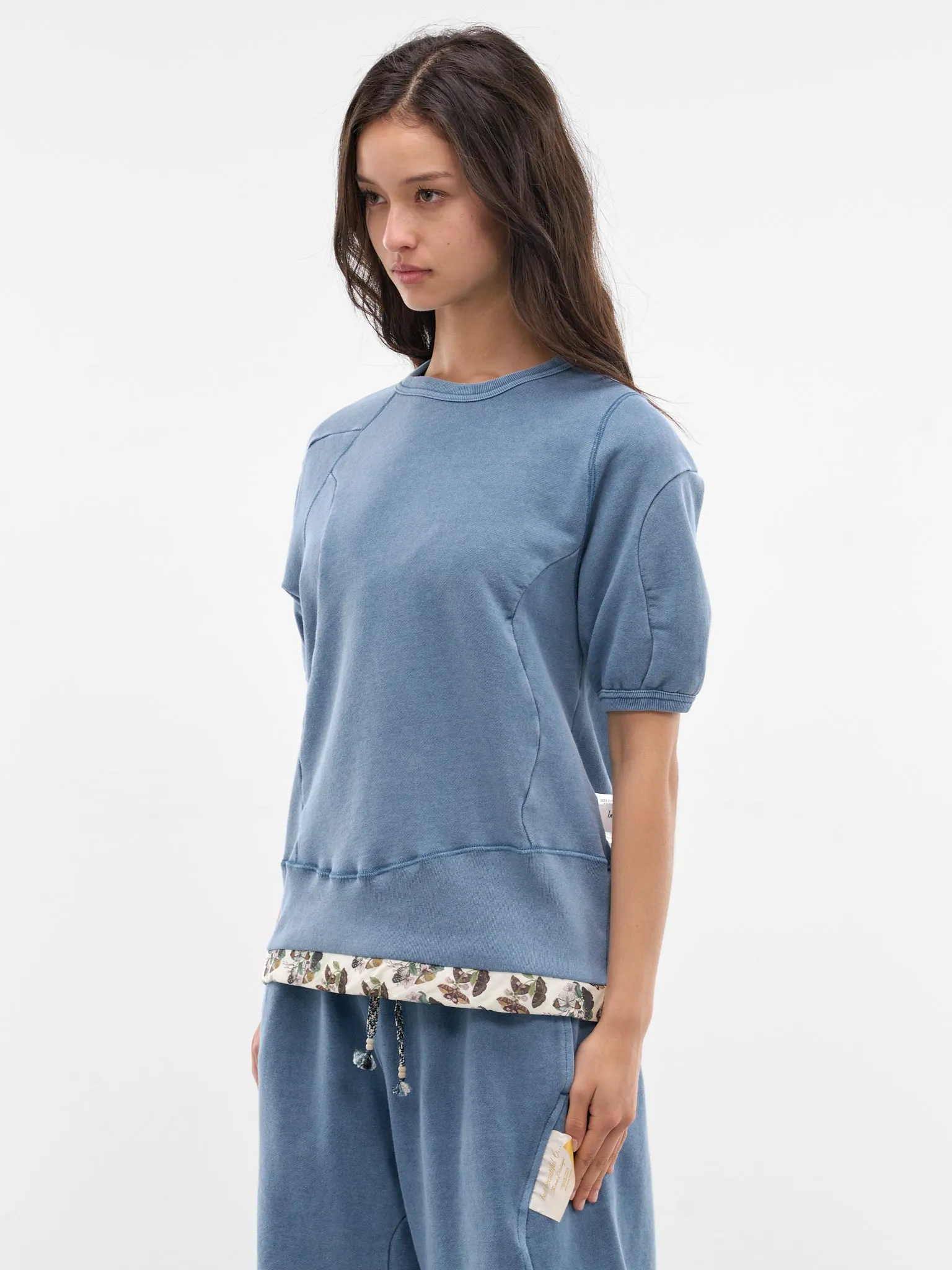 Blue Asymmetric Paneled Sweatshirt (UC1F1810-LIGHT-BLUE) sold by lorenzo product image thumbnail 2