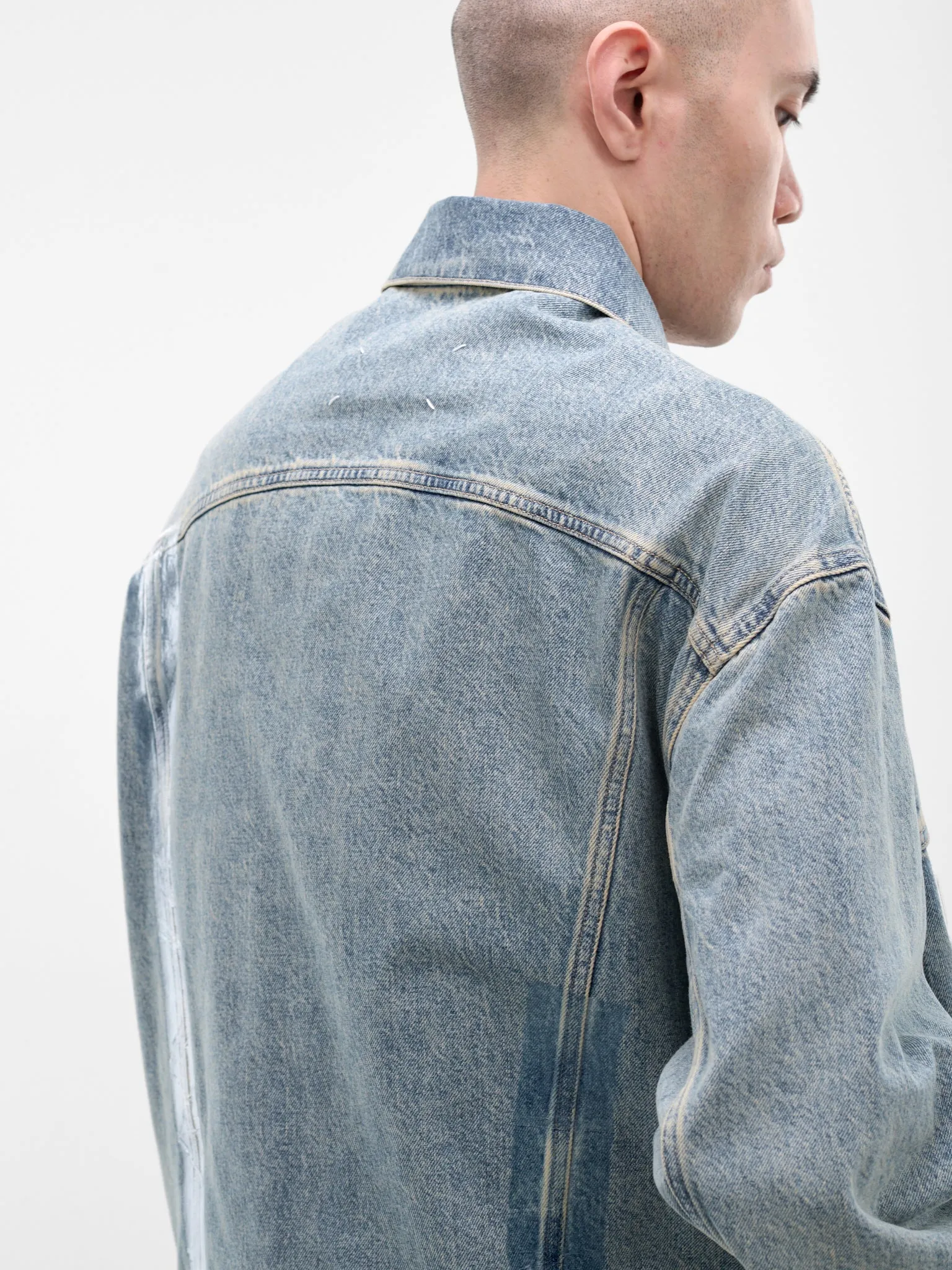 Blue Denim Taped Jacket (S67AM0109-M30066-962-BLUE) sold by lorenzo product image thumbnail 4