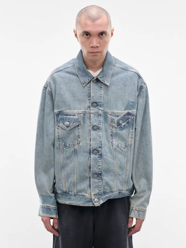 Blue Denim Taped Jacket (S67AM0109-M30066-962-BLUE) made by Maison Margiela