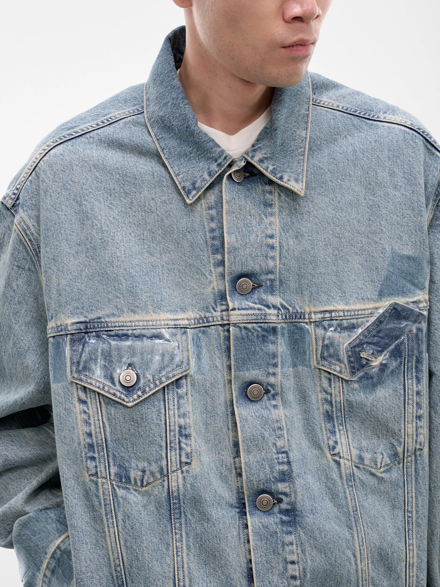 Blue Denim Taped Jacket (S67AM0109-M30066-962-BLUE) sold by lorenzo product image thumbnail 5