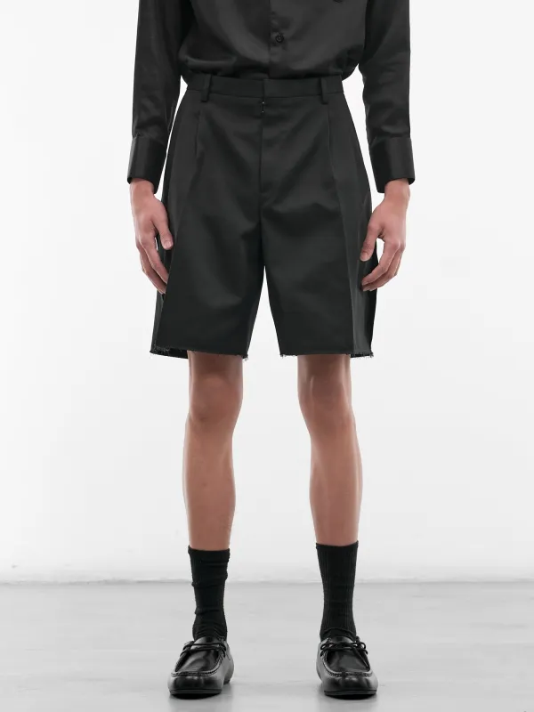 Black Pleated Bermuda Shorts (S67MU0063-S54042-900-BLACK) made by Maison Margiela