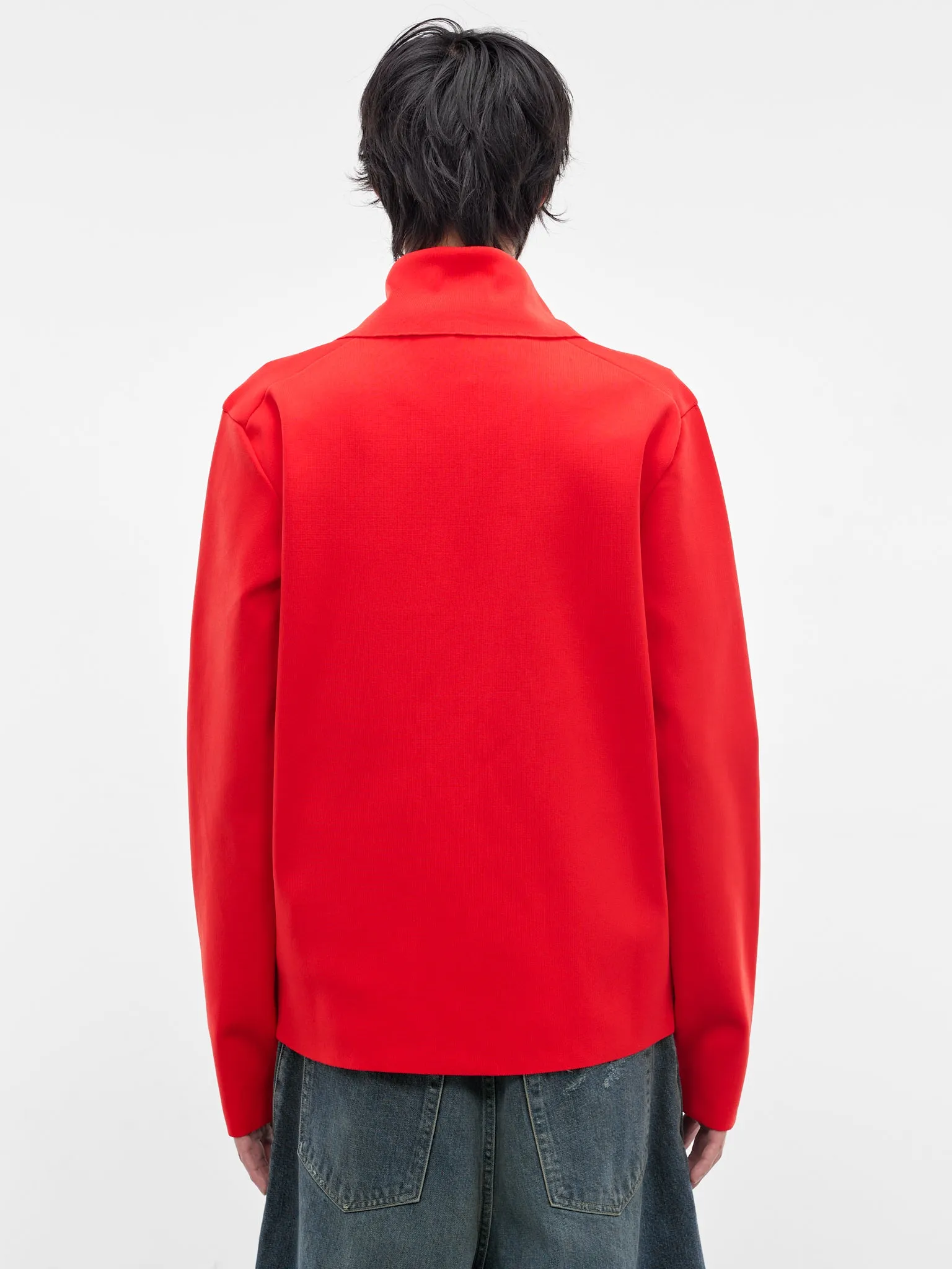 Red High Neck Zip Jacket (J21HP0014-J19165-626-RED) sold by lorenzo product image thumbnail 3