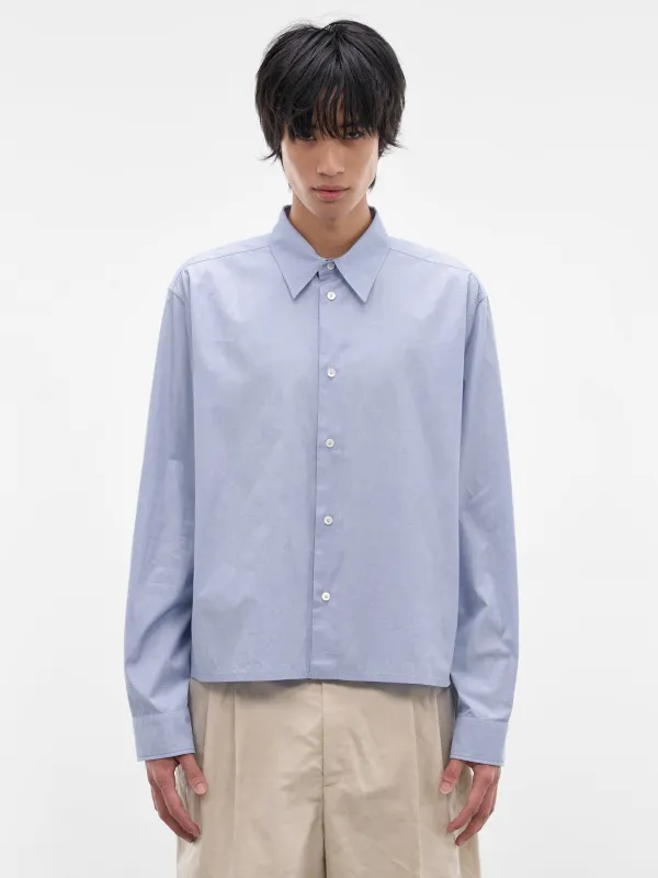 Blue Boxy Cropped Button-Up Shirt (J21DL0276-J45341-458-LIGHT-BLU) made by Jil Sander
