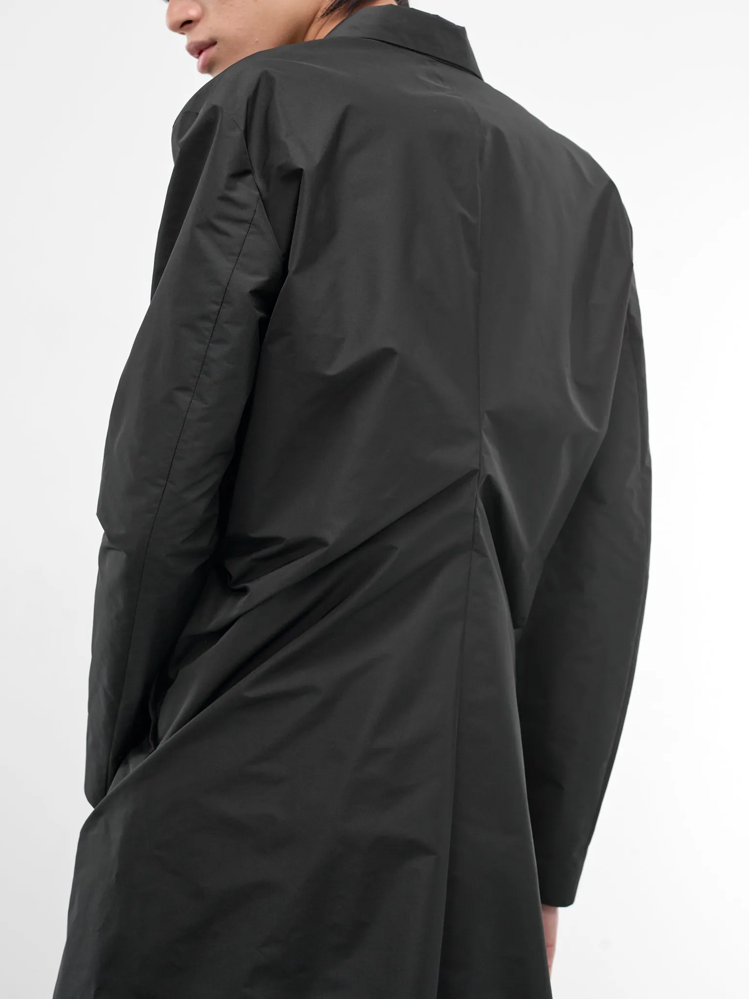 Black Asymmetric Gathered Coat (J21AA0207-J70221-001-BLACK) sold by lorenzo product image thumbnail 5