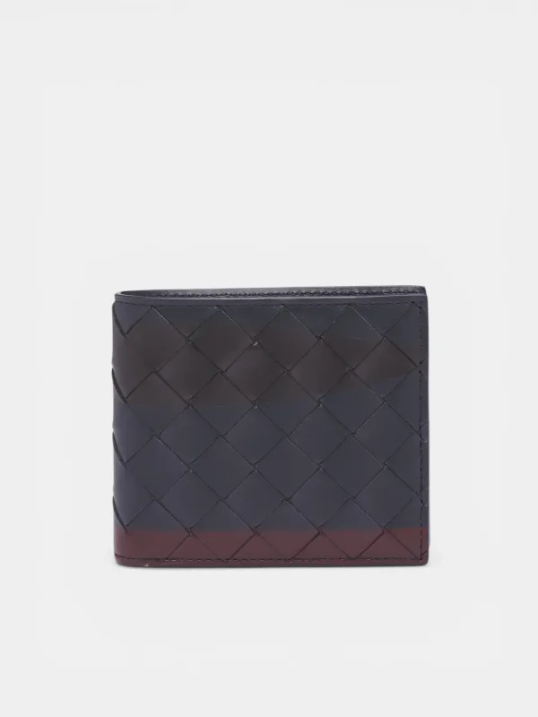 Midnight Intrecciato Bi-Fold Wallet (743211V6K41-4328-MIDNIGHT) made by Bottega Veneta