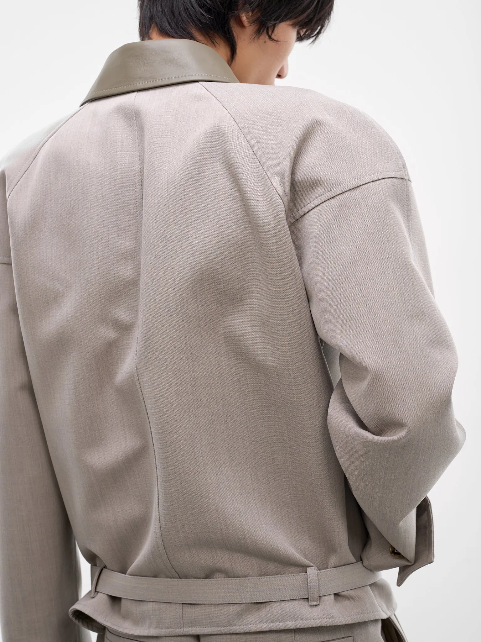 Stone Wool Melange Blouson (861962V6DE0004-STONE-MELANGE) sold by lorenzo product image thumbnail 5