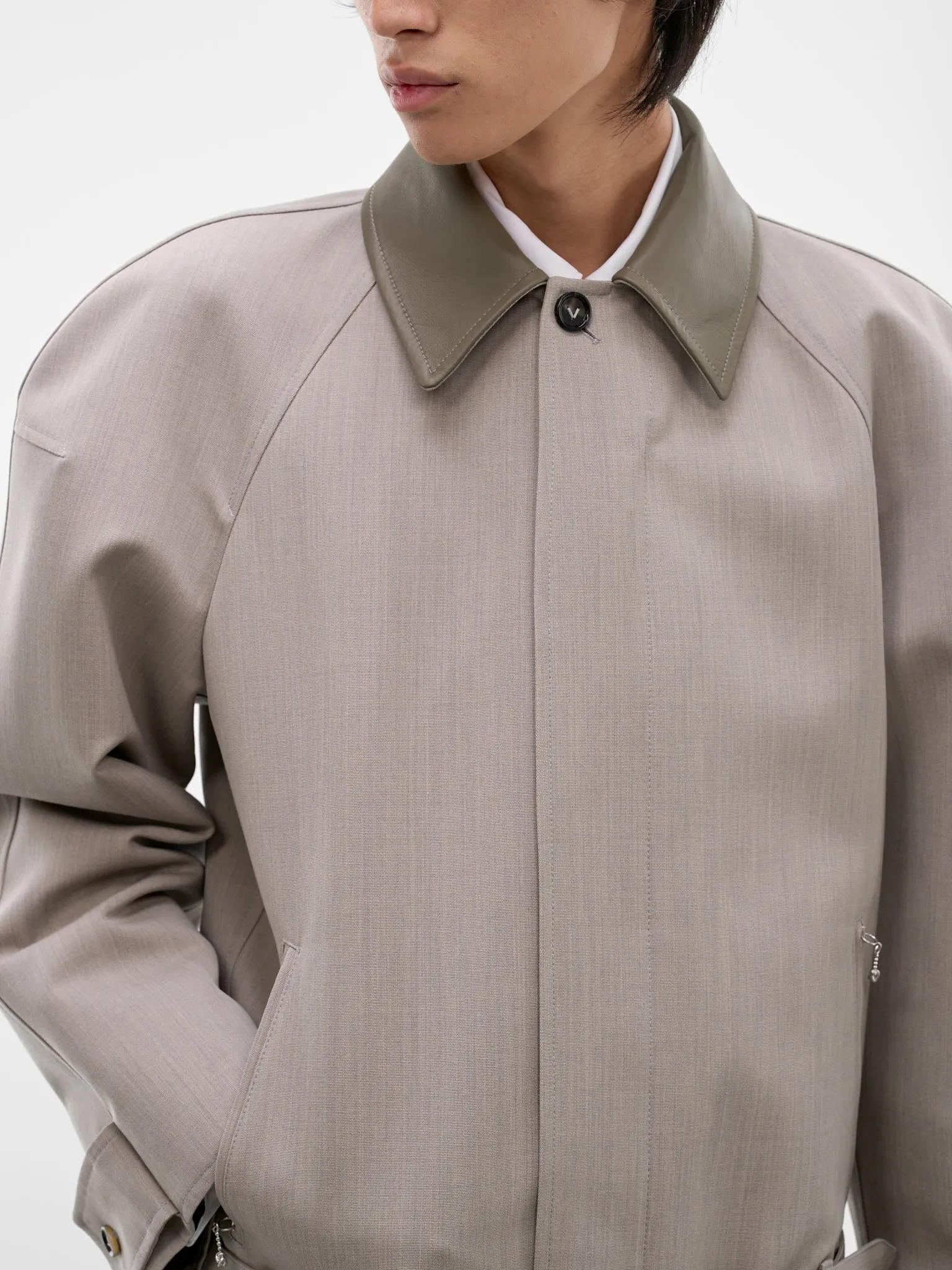 Stone Wool Melange Blouson (861962V6DE0004-STONE-MELANGE) sold by lorenzo product image thumbnail 4