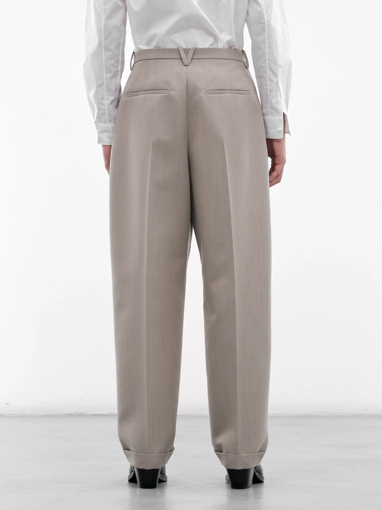 Stone Tailored Wide Trousers (851380V6DE0004-STONE-MELANGE) sold by lorenzo product image thumbnail 3