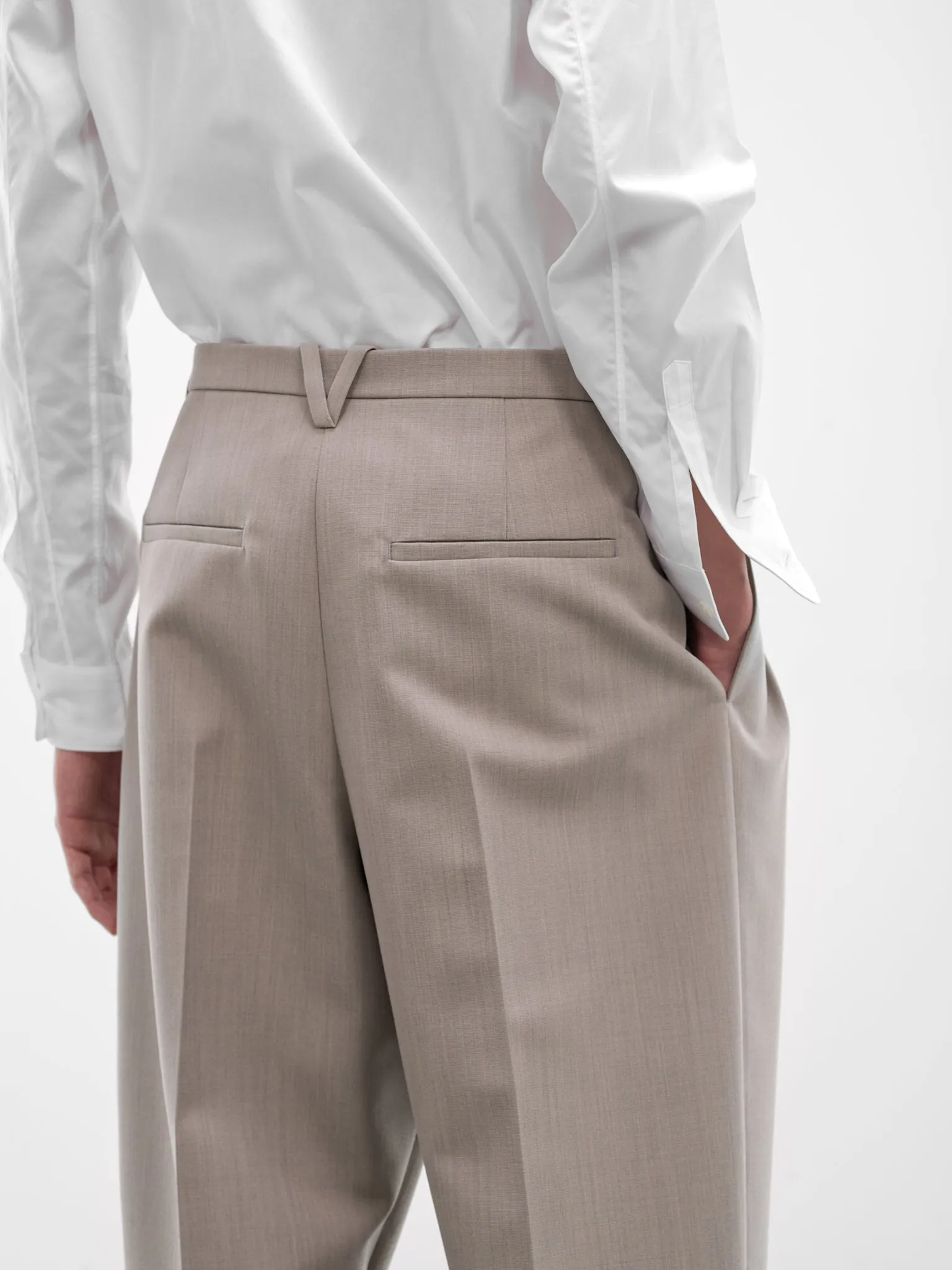 Stone Tailored Wide Trousers (851380V6DE0004-STONE-MELANGE) sold by lorenzo product image thumbnail 5