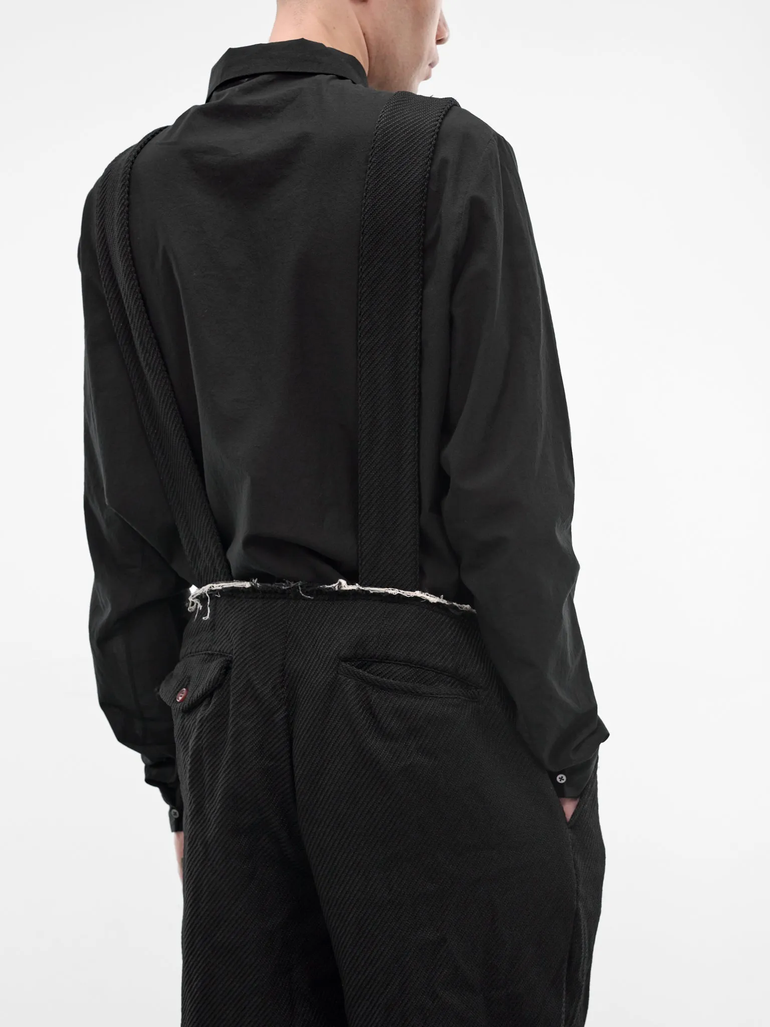 Black Suspenders Cropped Trousers (PQ-P040-S26-BLACK) sold by lorenzo product image thumbnail 5
