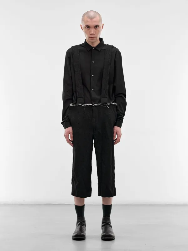 Black Suspenders Cropped Trousers (PQ-P040-S26-BLACK) made by Comme des Garcons