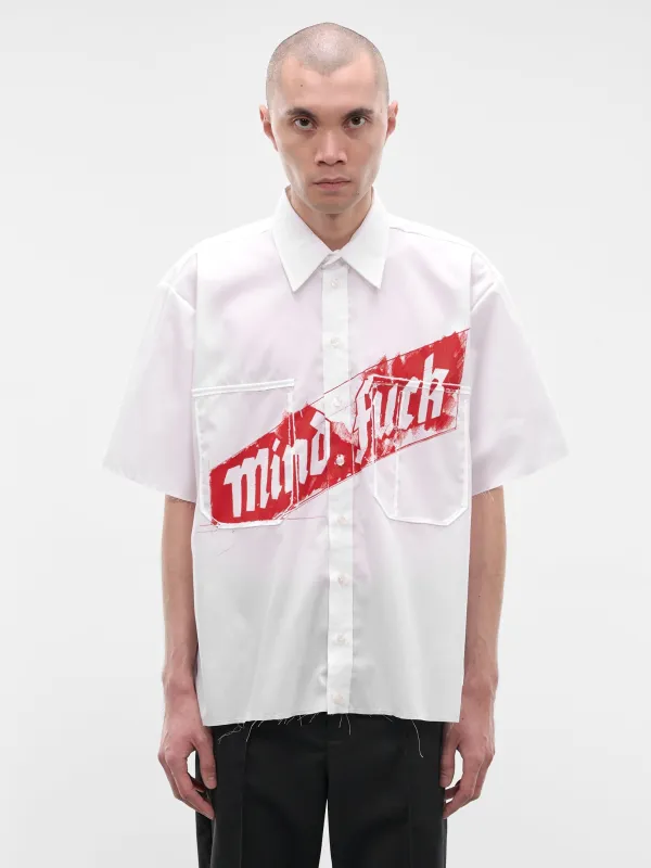 White Mindfuck Military Shirt (PT09SH02USW-WHITE) made by PROTOtypes