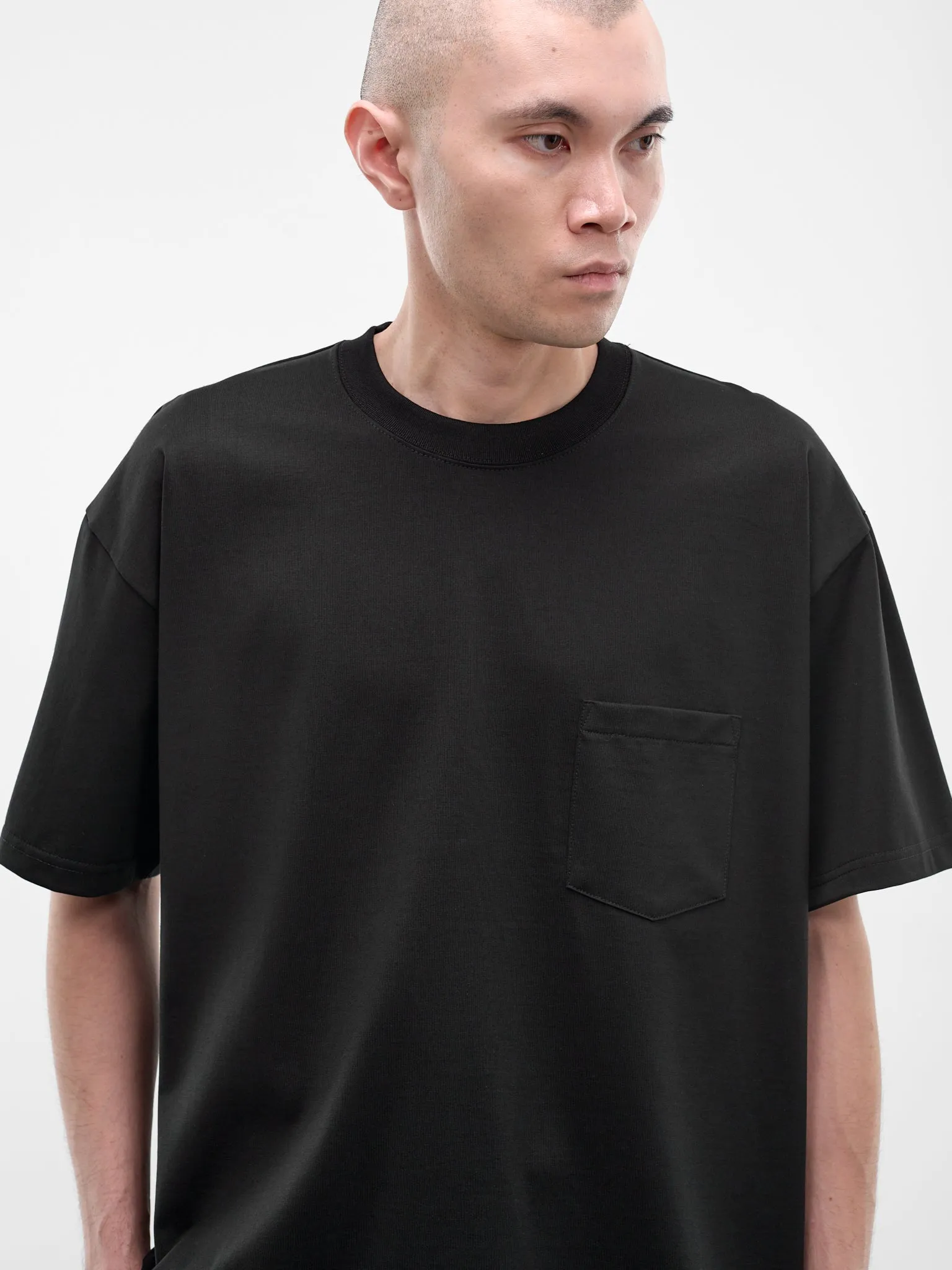 Black Cotton Pocket Tee (ST-1506-BLACK) sold by lorenzo product image thumbnail 5
