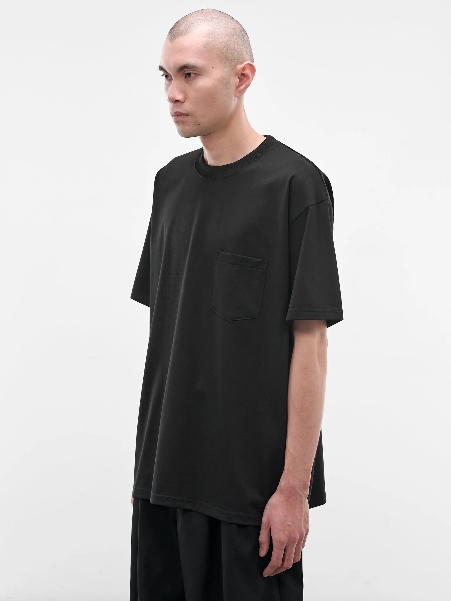Black Cotton Pocket Tee (ST-1506-BLACK) sold by lorenzo product image thumbnail 2