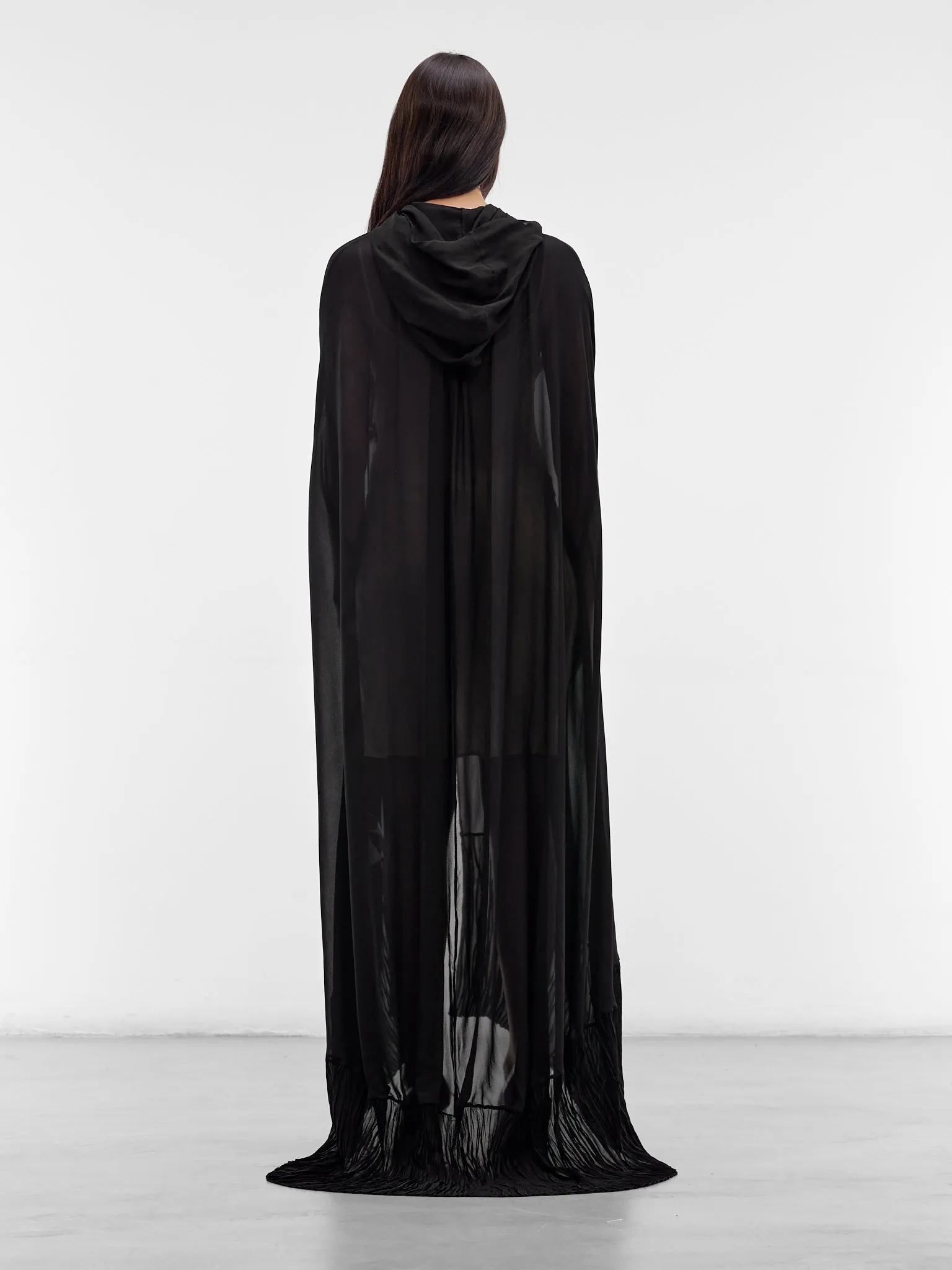 Black Georgette Draped Cape Top (4C263A-N0990-BLACK) sold by lorenzo product image thumbnail 3
