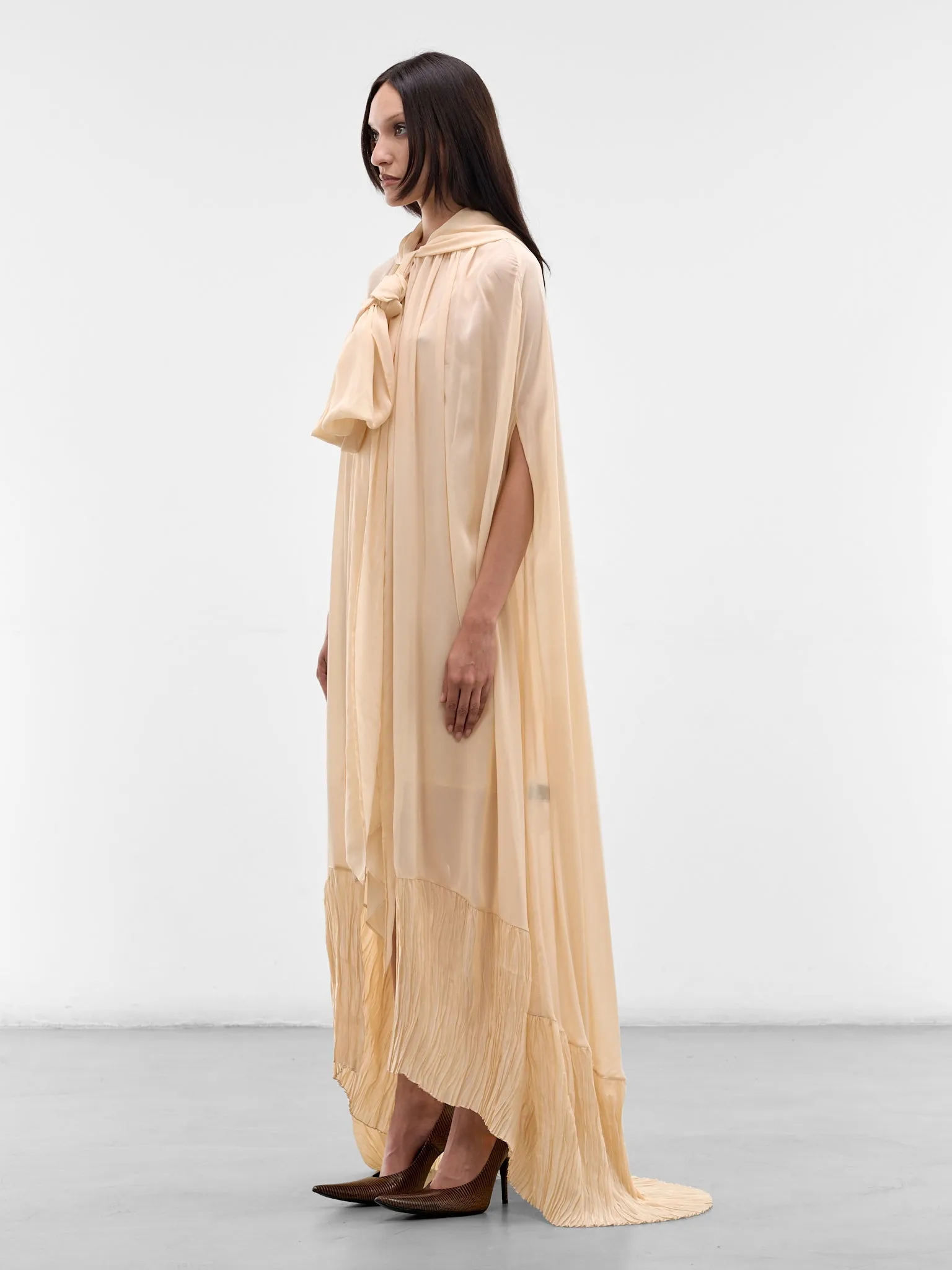 Beige Georgette Draped Cape Top (4C263A-N0147-BEIGE) sold by lorenzo product image thumbnail 2