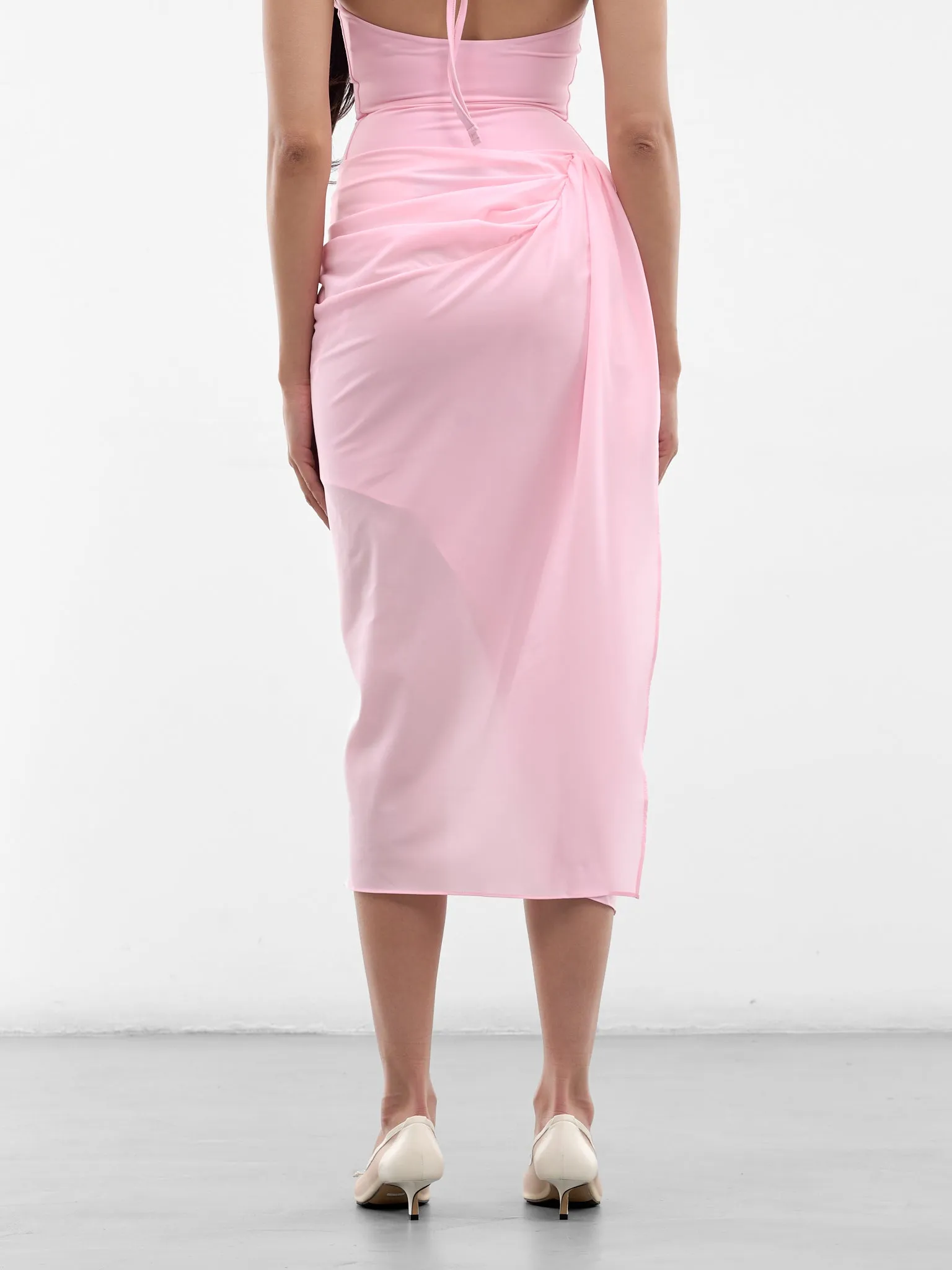 Pink Paréo Midi Skirt (SKW00084BW00565-LIGHT-PINK) sold by lorenzo product image thumbnail 3