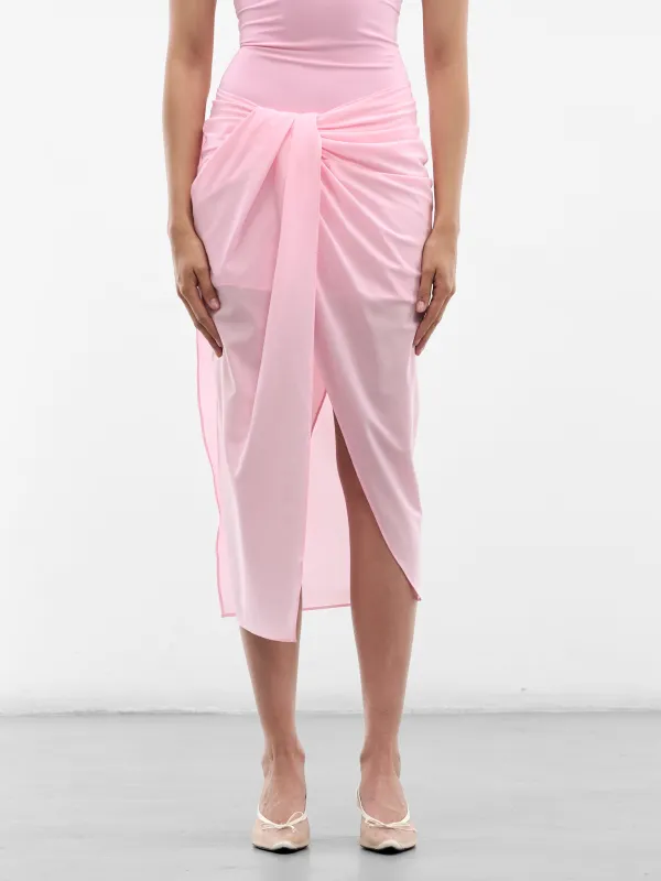Pink Paréo Midi Skirt (SKW00084BW00565-LIGHT-PINK) made by Jacquemus