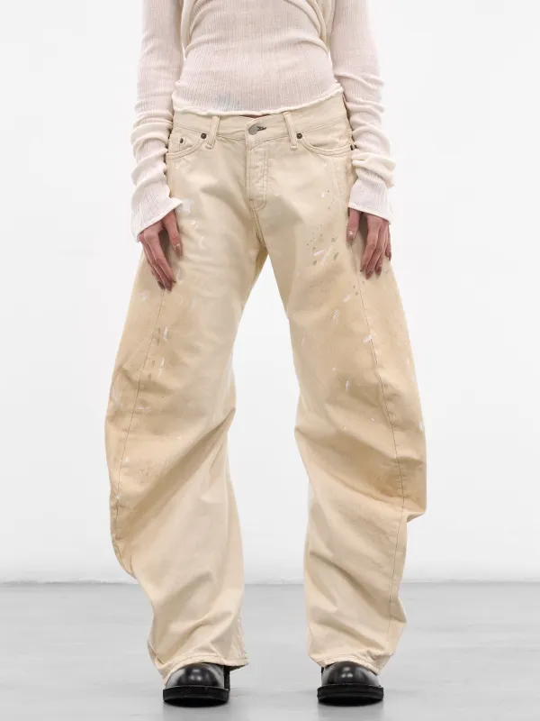 White 2006F Loose Fit Jeans (ACNE-STUDIOS-2006F-WHITE-TRAFA) made by Acne Studios
