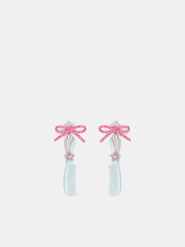 Blue Hair Comb Earrings (AWSS2600213-BLUE) made by Ashley Williams