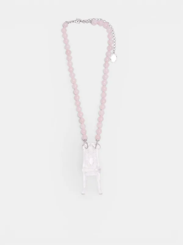 Chair Pendant Bead Necklace (AWSS2600174-CLEAR) made by Ashley Williams