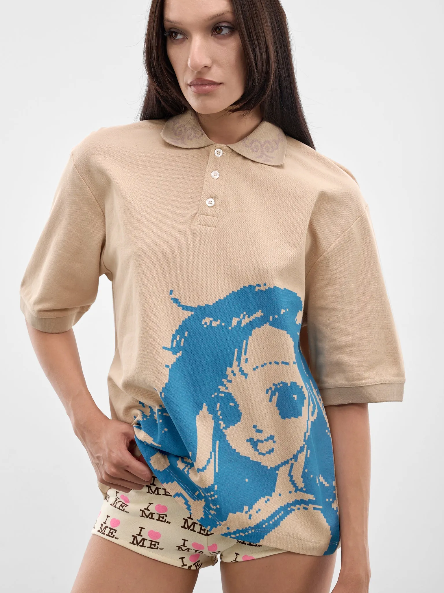 Beige Manga Polo Shirt (AWSS2600115-BEIGE-MANGA) sold by lorenzo product image thumbnail 5