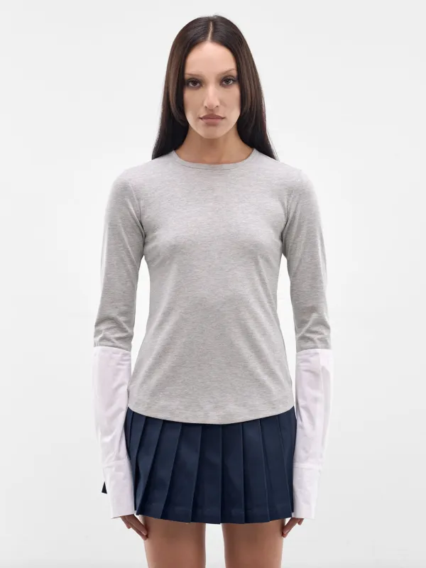 Gray Cotton Hybrid Shirt (AWSS2600052-GREY) made by Ashley Williams