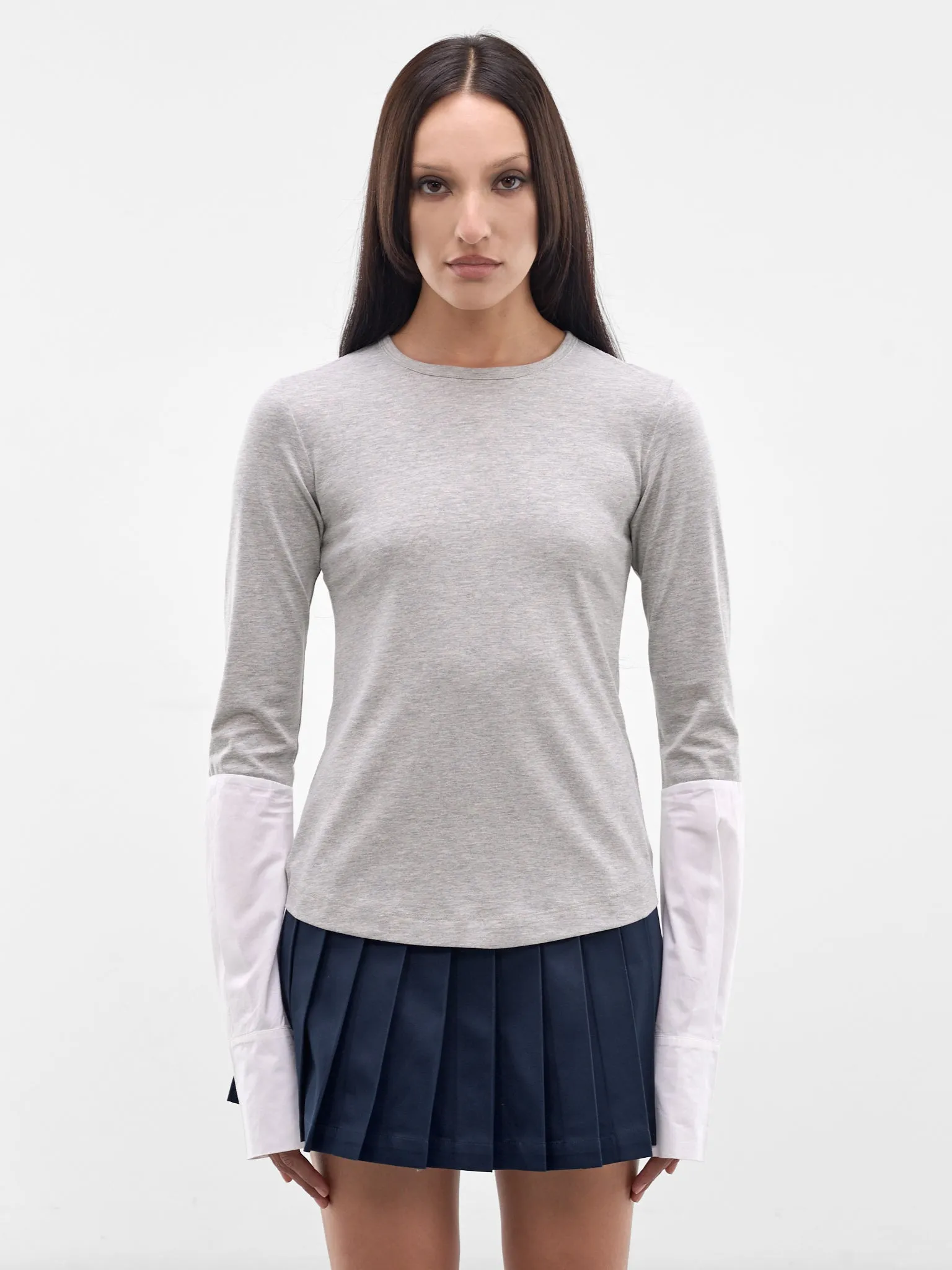 Gray Cotton Hybrid Shirt (AWSS2600052-GREY) sold by lorenzo